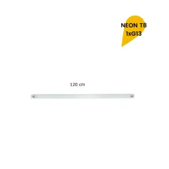 REGLETTE PLAFONIERA NEON LED T8 INTERNO TUBO G13 120 CM PARETE SOFFITTO T8-120A