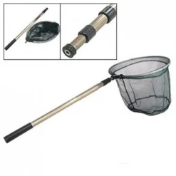 RETE PESCA PIEGHEVOLE CON MANICO TELESCOPICO IN ALLUMINO ESTENSIBILE GUARDINO