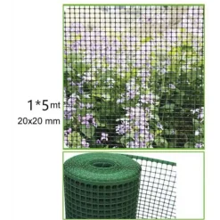 RETE PROTETTIVA IN PLASTICA PER AIUOLE 1X5 MT A MAGLIA QUADRATA 20X20 MM GRN64 62838