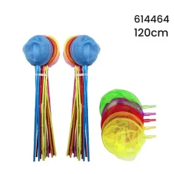RETINO RETE PESCA FARFALLE 120CM CON BASTONE BAMBÙ COLORATO GIOCO BAMBINI 614464
