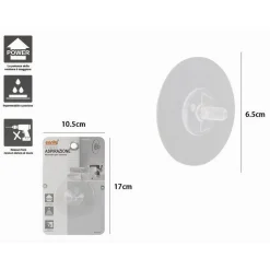RICAMBIO PER VENTOSA SATINATA TRASPARENTE DA PARETE 6.5CM FORTE ASPIRAZIONE 59538