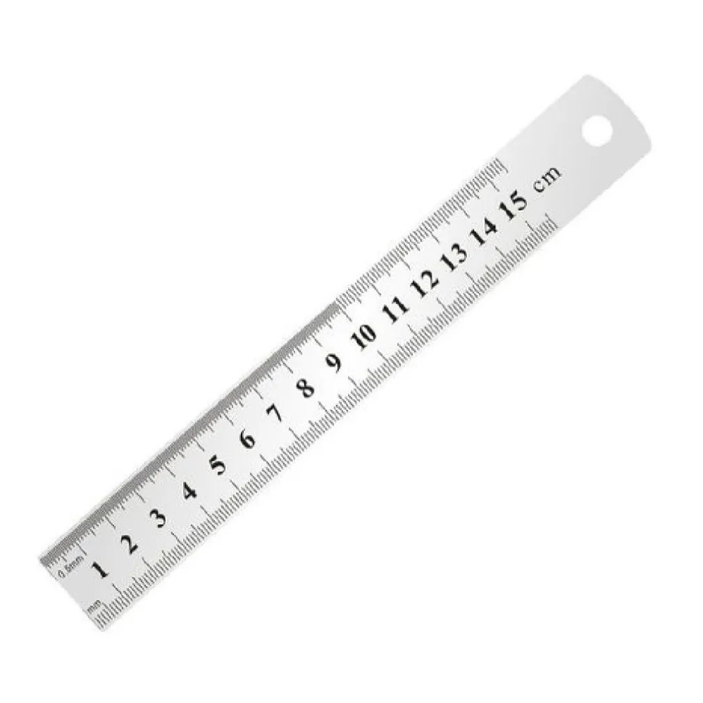 RIGHELLO METRO IN ACCIAIO INOX METALLO 1MM A 15CM RIGA SEGNATURA CM INCH 97761