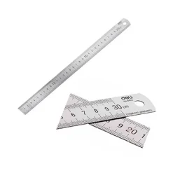 RIGHELLO METRO 1MM A 30CM IN METALLO ACCIAIO RIGA MULTIFUNZIONE SEGNATURA CM E INCH