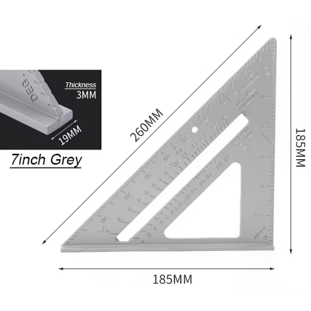 RIGHELLO SQUADRETTA 7 POLLICI TRIANGOLO 180 MM IN PLASTICA SQUADRA PER FALEGNAME