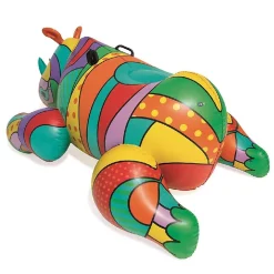 RINOCERONTE FASHION CAVALCABILE GIGANTE 201 X 102 CM GONFIABILE MULTICOLORE