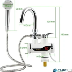 RISCALDATORE ISTANTANEO ACQUA CALDA RUBINETTO ELETTRICO DOCCIA CUCINA BAGNO