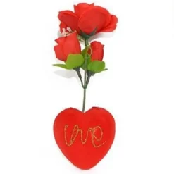 ROSA ROSSA ARTIFICIALE CON CUORE ORSETTO BOX REGALO PER SAN VALENTINO 3 MOD ASS
