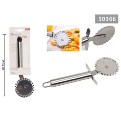ROTELLA TAGLIAPIZZA IN ACCIAIO 20.5 CM CUCINA LAMA DENTATA COLTELLO RUOTA 50366