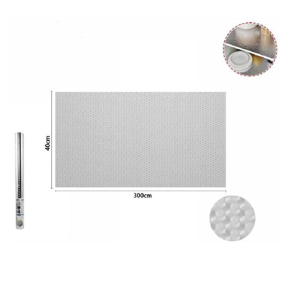 ROTOLO ADESIVO ALLUMINIO 40CMX3MT PER CASSETTI MOBILI ARMADI PARATI CUCINA 70501