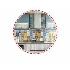 ROTOLO ADESIVO PER MURI PARETE CARTA DA PARATI 61CMX2MT MAIOLICHE COLORATE 70860