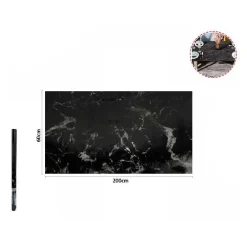 ROTOLO ADESIVO PER MURI PARETE CARTA DA PARATI ADESIVA 60CMX2MT MARMO NERO 70868