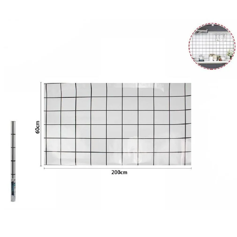 ROTOLO ADESIVO PER MURI PARETE CARTA DA PARATI 60CMX2MT MATTONELLE BIANCHE 70866