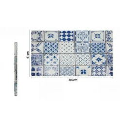 ROTOLO ADESIVO PER MURI PARETE CARTA DA PARATI 61 CM X 2 MT MAIOLICHE BLU 70856
