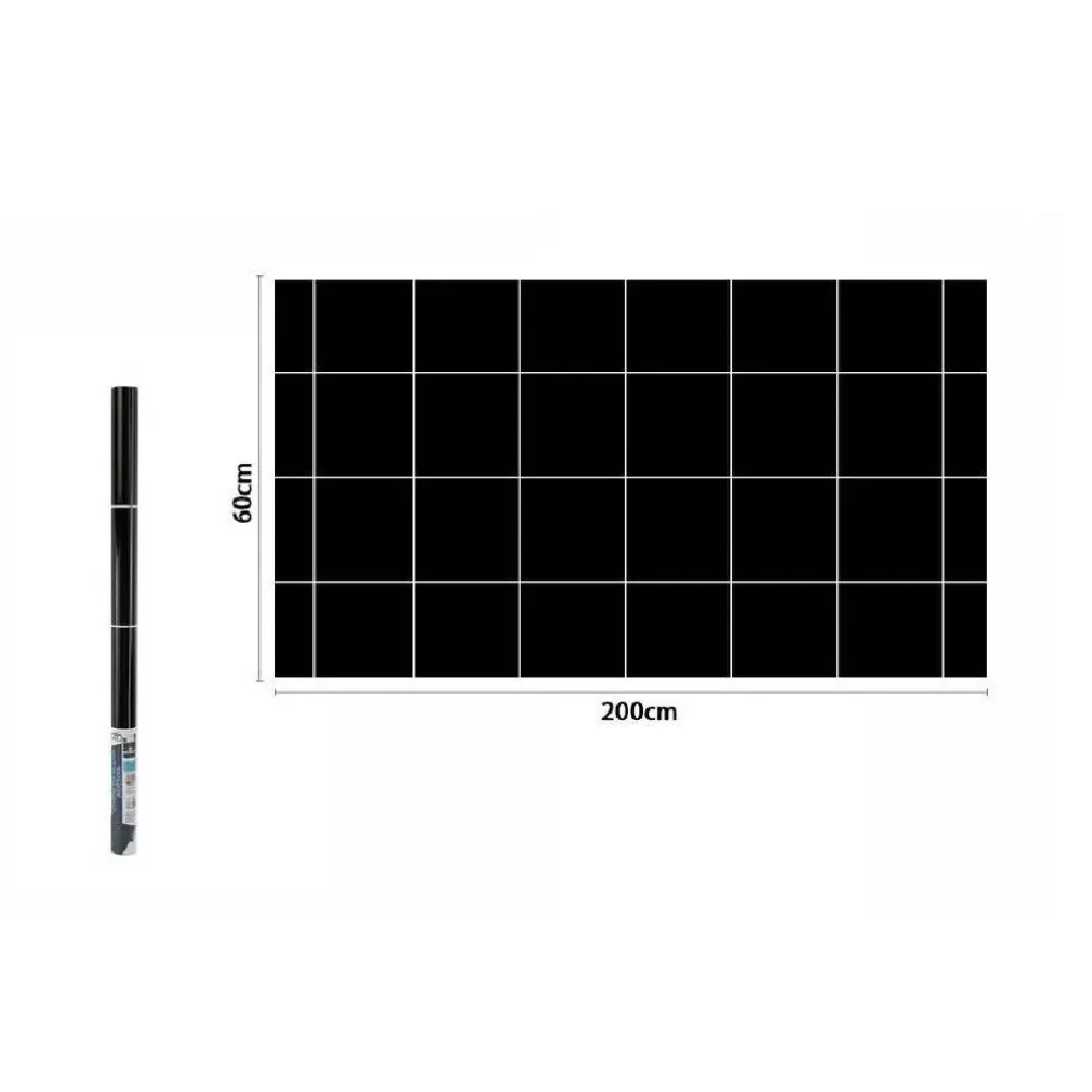 ROTOLO ADESIVO PER MURI PARETE CARTA DA PARATI 60CM X 2MT MATTONELLE NERE 70865