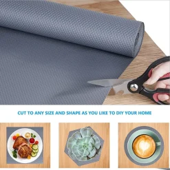 ROTOLO ANTISCIVOLO PER CASSETTI FRIGO MOBILI SCAFFALI ANTI UMIDITÀ GRIGIO 45X100