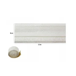 ROTOLO CARTA ADESIVA PER PARATI MOBILI GRECA STAMPA 3D BIANCA 8CM X 2.3MT 69214