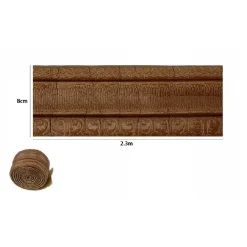 ROTOLO CARTA ADESIVA PER PARATI MOBILI GRECA STAMPA 3D MARRONE 8CM X 2.3MT 69219