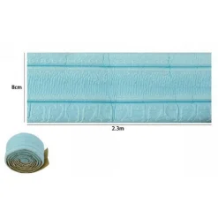 ROTOLO CARTA ADESIVA PER PARATI MOBILI GRECA STAMPA 3D AZZURRA 8CM X 2.3MT 69218