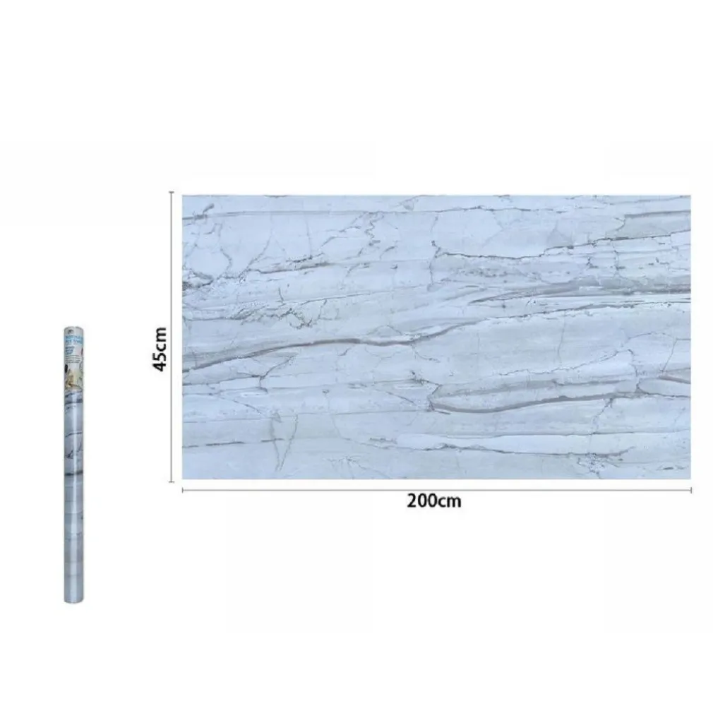 ROTOLO PELLICOLA ADESIVA PER PARETE EFFETTO MARMO BIANCO 45CM X 2MT MOBILI 71254