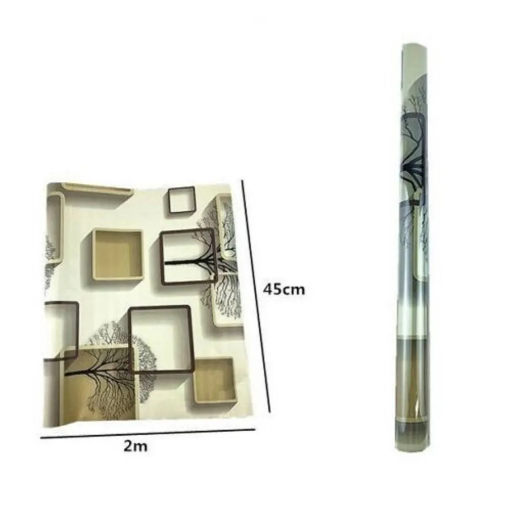 ROTOLO PELLICOLA ADESIVA FINTA LIBRERIA A CUBI 45CMX2M PANNELLI CASSETTI MOBILI