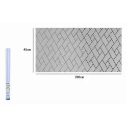 ROTOLO PELLICOLA FINESTRE DECORO MATTONI OBLIQUI 2D 45X200CM ADESIVA VETRO 10113