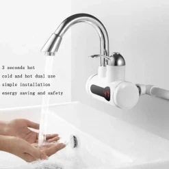 RUBINETTO ACQUA FREDDA CALDA RISCALDATORE ELETTRICO DOCCIA BAGNO CUCINA Q-SL9