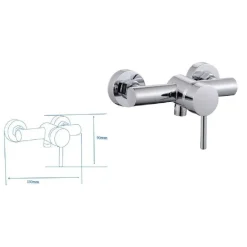 RUBINETTO BAGNO MODERNO CROMATO LUCIDO MISCELATORE ORIENTABILE CABINA DOCCIA 87389