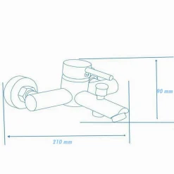 RUBINETTO BAGNO MODERNO CROMATO LUCIDO MISCELATORE ORIENTABILE PER VASCA 87390