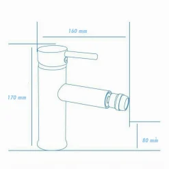 RUBINETTO BAGNO MODERNO CROMATO LUCIDO MISCELATORE ORIENTABILE PER BIDET 87387