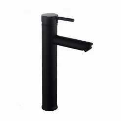 RUBINETTO BAGNO MODERNO NERO OPACO MISCELATORE ORIENTABILE LAVABO CANNA ALTA 87393