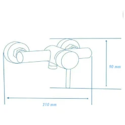RUBINETTO BAGNO MODERNO NERO OPACO MISCELATORE ORIENTABILE CABINA DOCCIA 87394