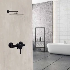 RUBINETTO BAGNO MODERNO NERO OPACO MISCELATORE ORIENTABILE CABINA DOCCIA 87394