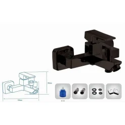 RUBINETTO BAGNO ULTRA MODERNO MISCELATORE ORIENTABILE PER VASCA NERO OPACO 87209