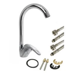 RUBINETTO CUCINA CANNA ALTA CURVA MONOCOMANDO LAVELLO MISCELATORE CROMATO 52934