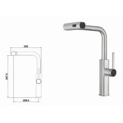 RUBINETTO CUCINA ESTRAIBILE EROGATORE GIREVOLE 2 GETTI CROMATO MISCELATORE 87255