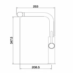 RUBINETTO CUCINA ESTRAIBILE CON EROGATORE GIREVOLE 2 GETTI MISCELATORE NERO 87256