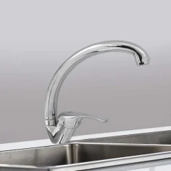 RUBINETTO CUCINA LAVELLO MONOFORO MISCELATORE ORIENTABILE CROMATO SATINATO 79827