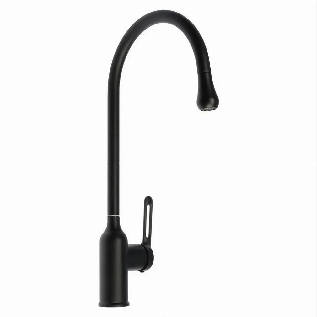 RUBINETTO CUCINA MISCELATORE LAVELLO CANNA ALTA MONOCOMANDO NERO SATINATO 87254