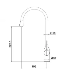 RUBINETTO CUCINA MISCELATORE LAVELLO CANNA ALTA MONOCOMANDO NERO SATINATO 87254
