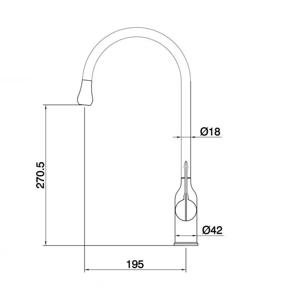 RUBINETTO CUCINA MISCELATORE LAVELLO CANNA ALTA MONOCOMANDO NERO SATINATO 87254