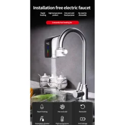 RUBINETTO ELETTRICO PER ACQUA CALDA ISTANTANEA SENZA CALDAIA CON DISPLAY FO-J07