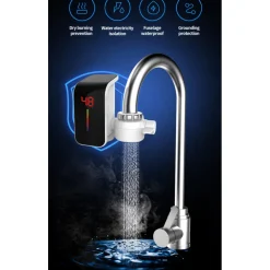 RUBINETTO ELETTRICO PER ACQUA CALDA ISTANTANEA SENZA CALDAIA CON DISPLAY FO-J07