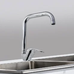 RUBINETTO LAVELLO DA CUCINA A CANNA ALTA QUADRATA MISCELATORE ORIENTABILE 69204