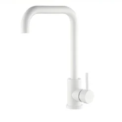 RUBINETTO MISCELATORE BIANCO PER LAVELLO DA CUCINA SATINATO A FORO SINGOLO 79829