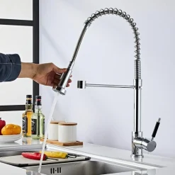 RUBINETTO MISCELATORE CON DOCCETTA LAVELLO ISOLA PER CUCINA CANNA ALTA 87466