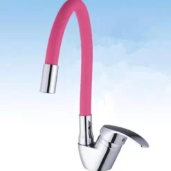 RUBINETTO MISCELATORE GIREVOLE PER LAVANDINO LAVELLO CUCINA COLORE CANNA FUCSIA