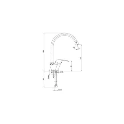 RUBINETTO MISCELATORE GIREVOLE MOBILE PER LAVANDINO LAVELLO CUCINA KIT MONTAGGIO