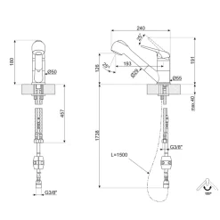 RUBINETTO MISCELATORE MONOCOMANDO LAVELLO AVENA DOCCETTA ESTRAIBILE 52992
