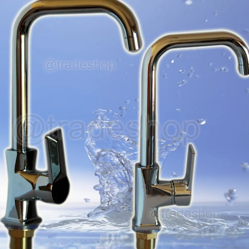 RUBINETTO MISCELATORE MONOCOMANDO PER LAVELLO CUCINA CANNA ALTA ACCIAIO CROMA Q2