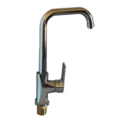 RUBINETTO MISCELATORE MONOCOMANDO PER LAVELLO CUCINA CANNA ALTA ACCIAIO CROMA Q2